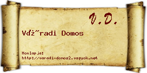 Váradi Domos névjegykártya